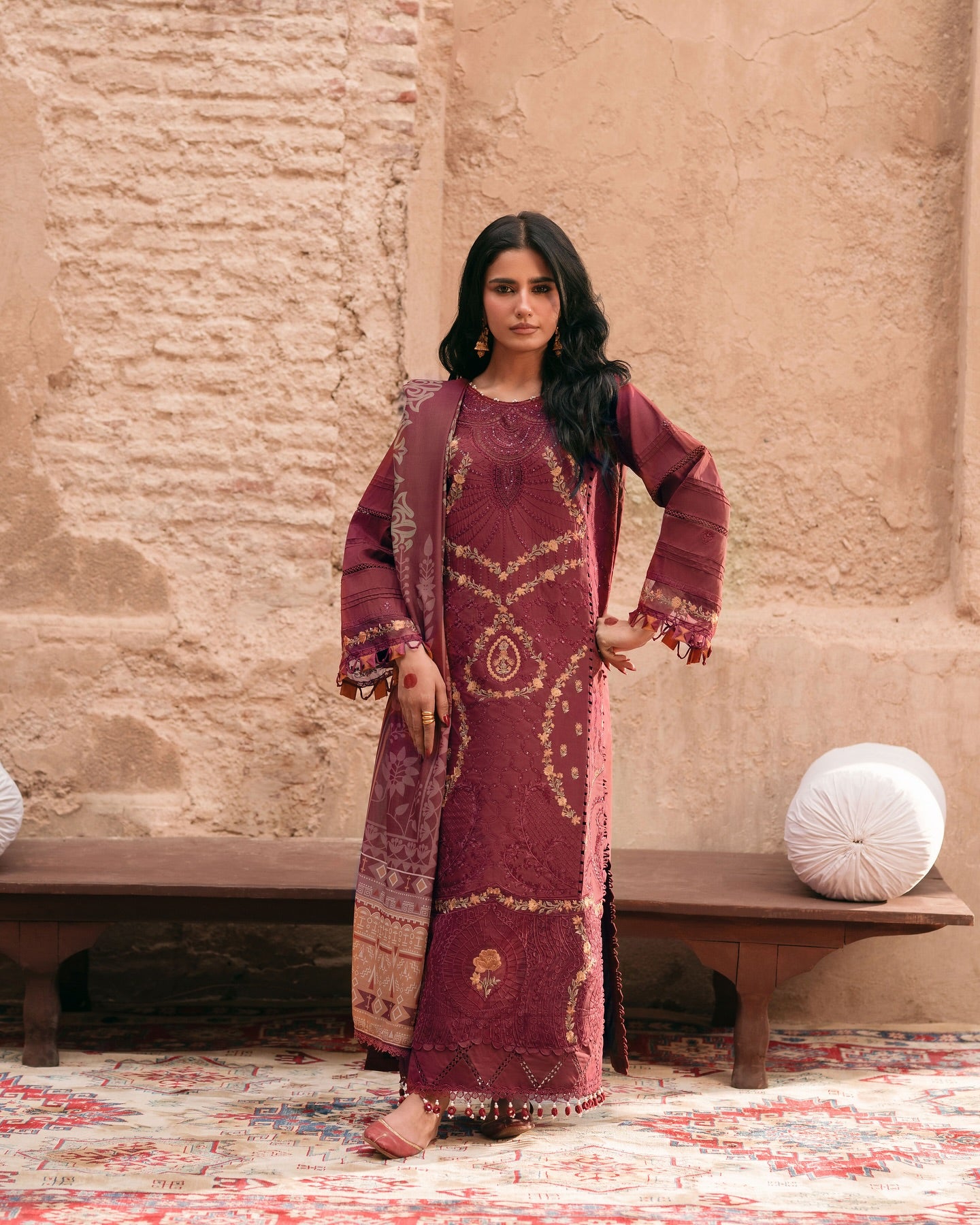 Maroon MI - 12 | 3 PC LAWN | Mastani Vol 2 Luxury Lawn 25