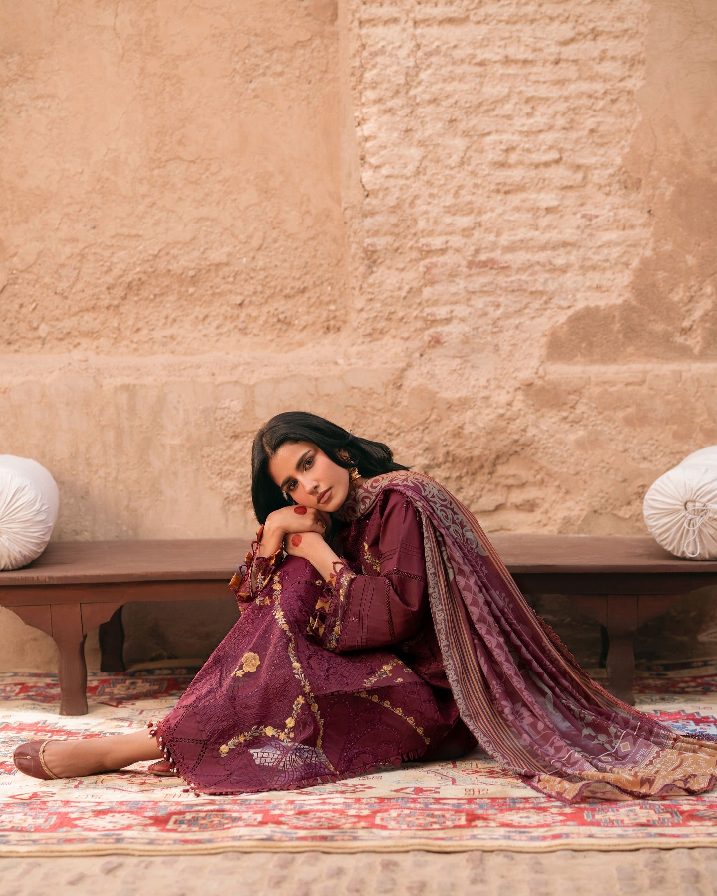 Maroon MI - 12 | 3 PC LAWN | Mastani Vol 2 Luxury Lawn 25