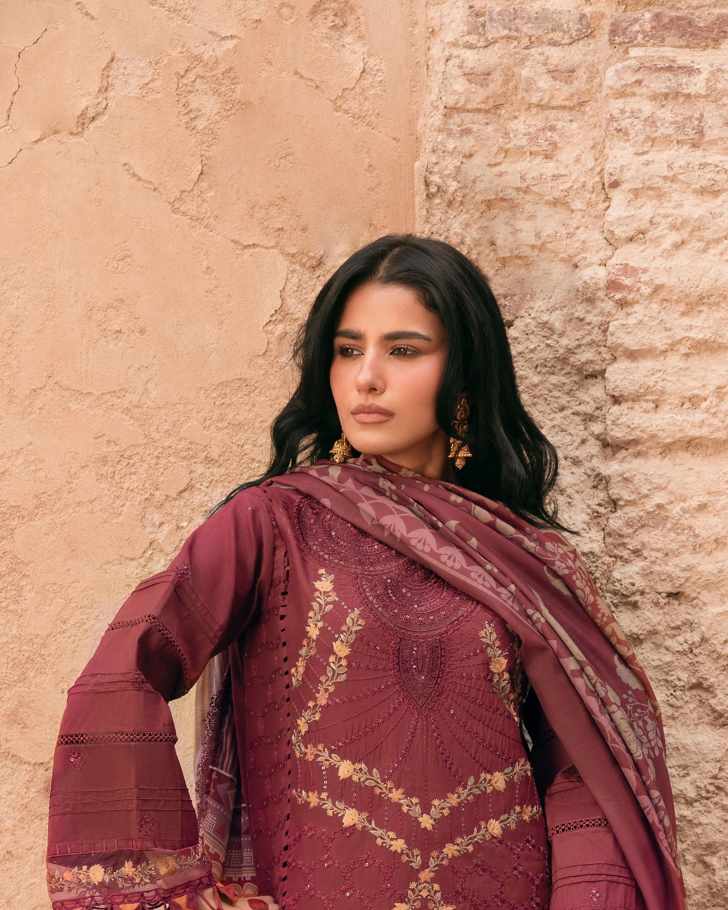 Maroon MI - 12 | 3 PC LAWN | Mastani Vol 2 Luxury Lawn 25
