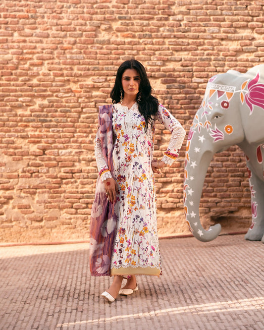 White MI - 10 | 3 PC LAWN | Mastani Vol 2 Luxury Lawn