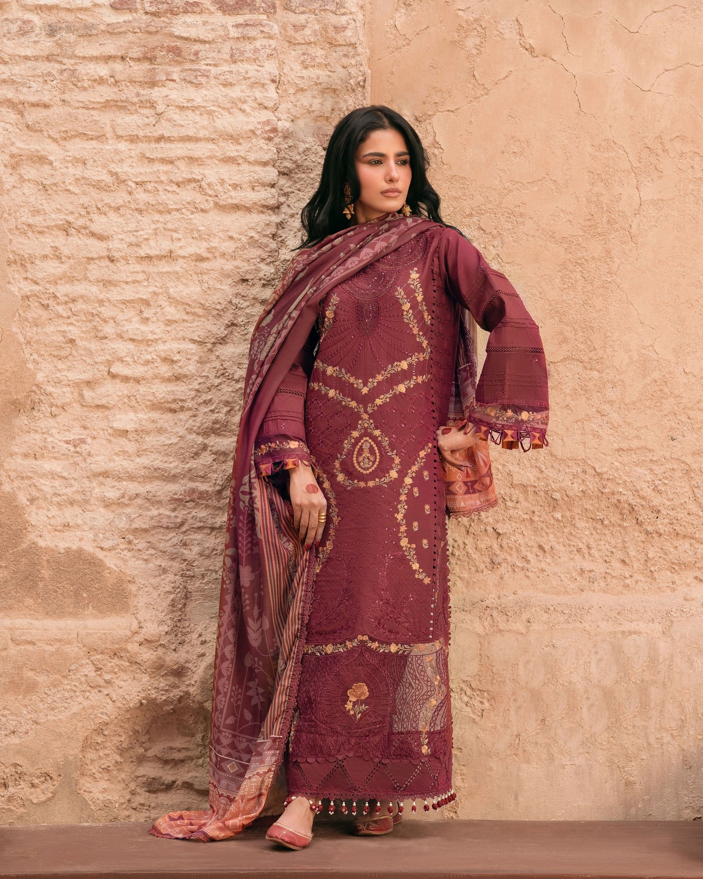 Maroon MI - 12 | 3 PC LAWN | Mastani Vol 2 Luxury Lawn 25