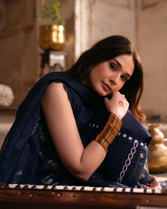Navy Blue MI - 05 | 3 PC LAWN | Mastani Vol 2 Luxury Lawn 25