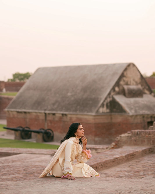 Ivory white MI - 06 | 3 PC LAWN | Mastani Vol 2 luxury lawn 25