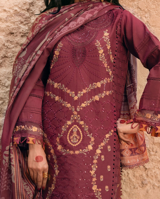 Maroon MI - 12 | 3 PC LAWN | Mastani Vol 2 Luxury Lawn 25
