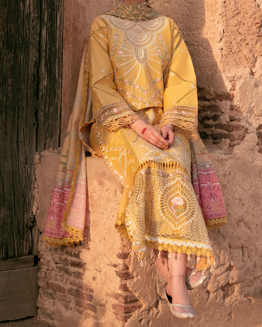 Pale Yellow MI - 11 | 3 PC LAWN | Mastani Vol 2 Luxury lawn 25