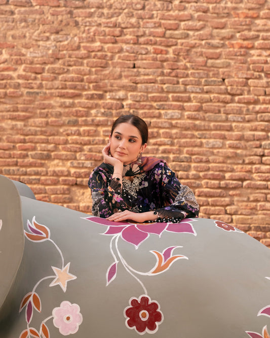 Black MI - 09 | 3 PC LAWN | Mastani Vol 2 Luxury Lawn