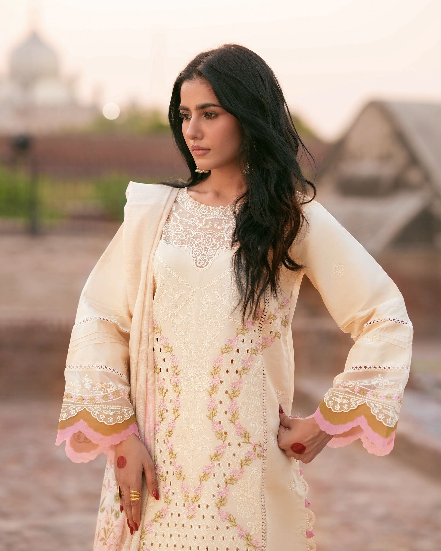 Ivory white MI - 06 | 3 PC LAWN | Mastani Vol 2 luxury lawn 25