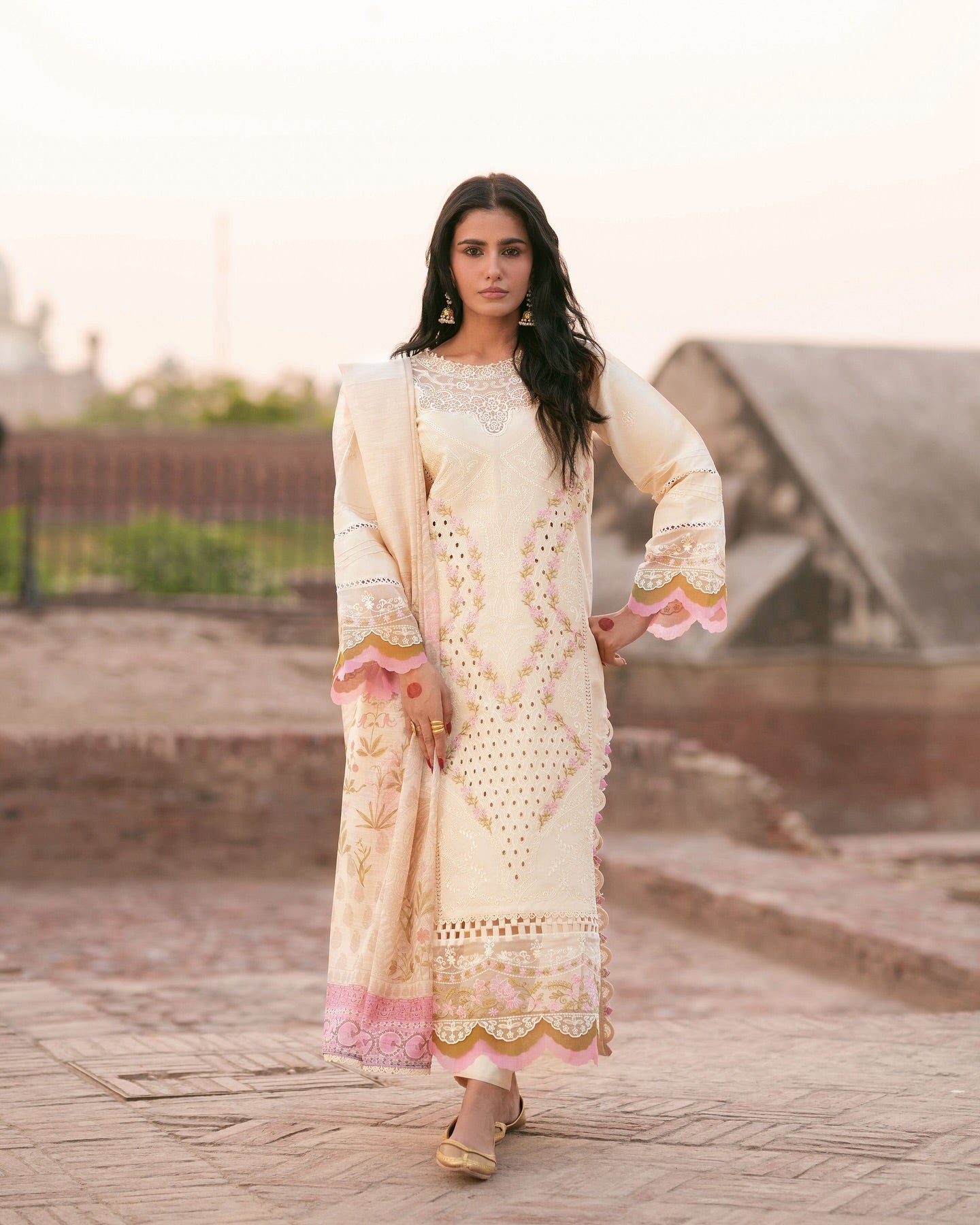 Ivory white MI - 06 | 3 PC LAWN | Mastani Vol 2 luxury lawn 25