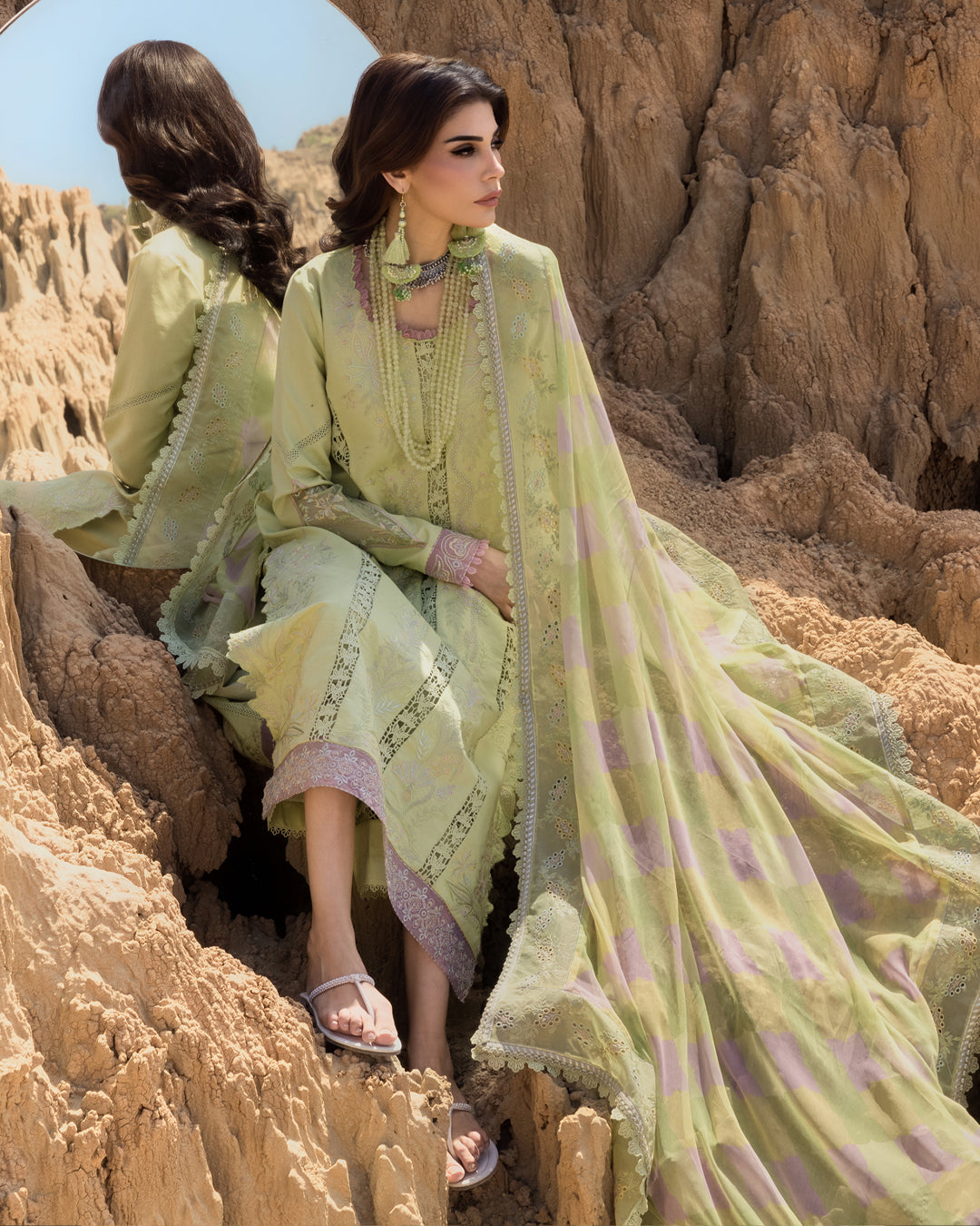RANIA 10 - Lime Yellow Organza | RANG RASIYA 2025 COLLECTION
