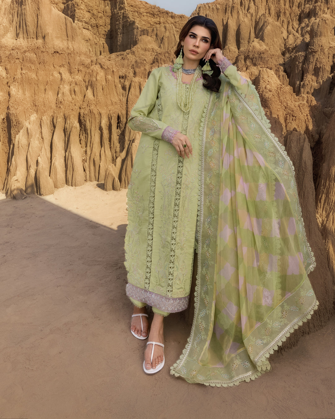 RANIA 10 - Lime Yellow Organza | RANG RASIYA 2025 COLLECTION