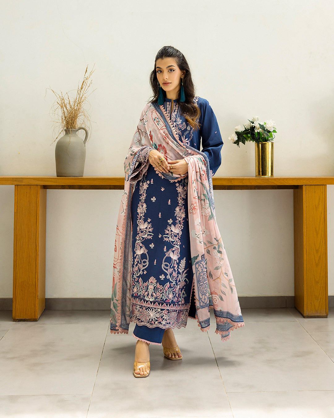 Zainab Chottani - Elisa 14 - Navy Blue 3 piece Printed Lawn | Tahra Lawn