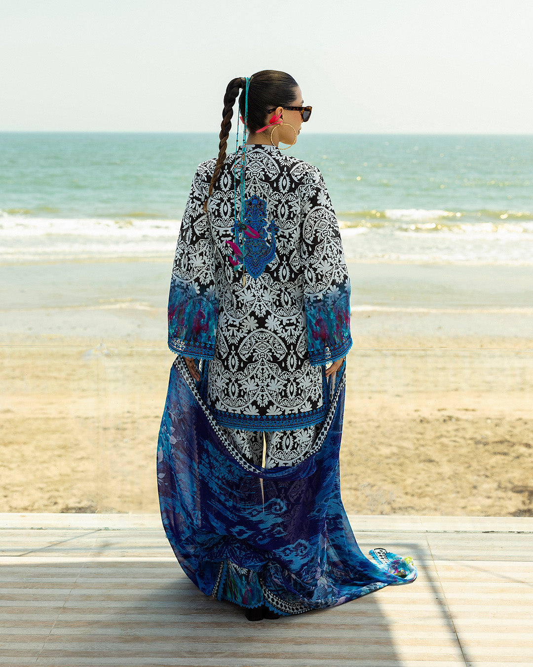 Zainab Chottani - Bella 07 - Black & White 3piece Printed Lawn | Tahra Lawn