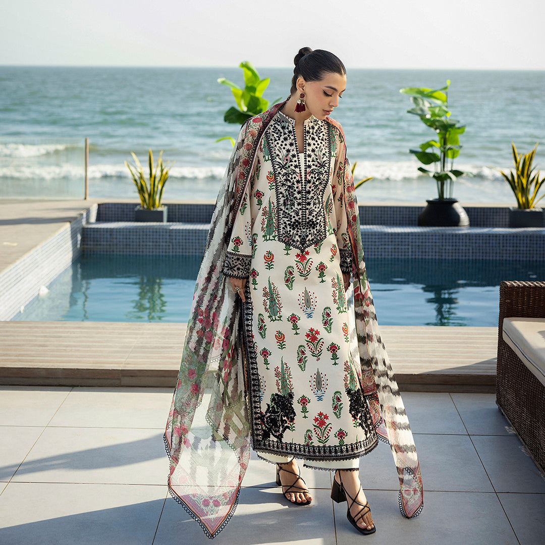 Zainab Chottani - Azureh 05 - OFF WHITE 3 piece Printed Lawn | Tahra Lawn