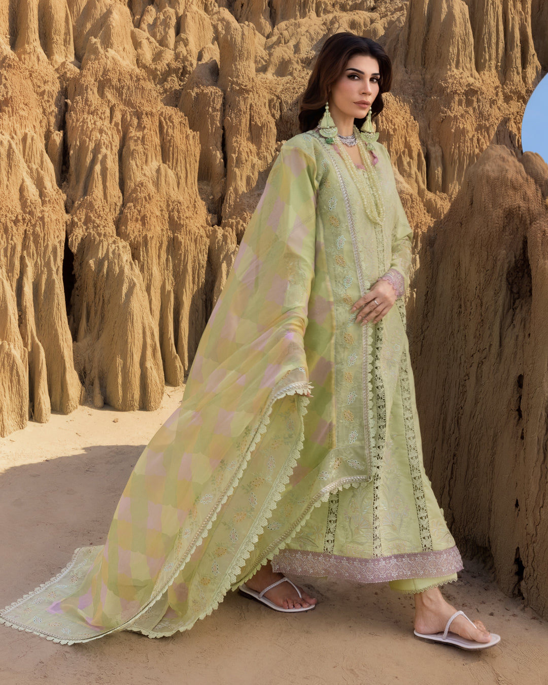 RANIA 10 - Lime Yellow Organza | RANG RASIYA 2025 COLLECTION
