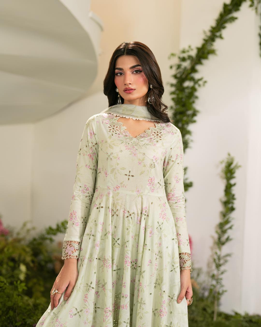 Pistachio Green Embroidered Lawn | Iznik IFE-11 Festive Edition