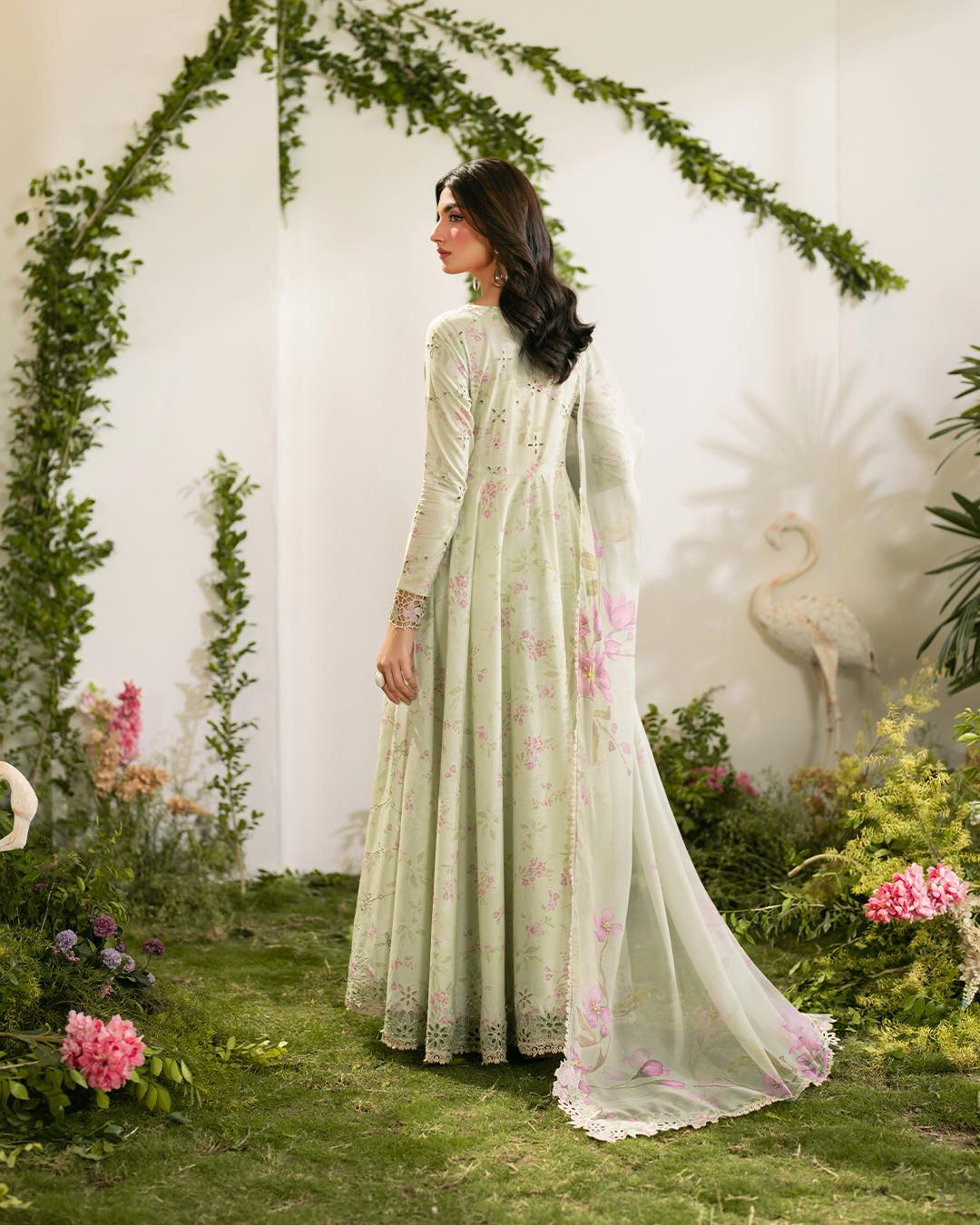 Pistachio Green Embroidered Lawn | Iznik IFE-11 Festive Edition