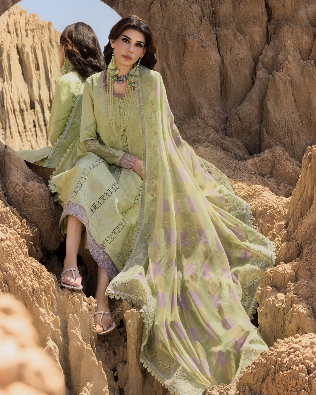 RANIA 10 - Lime Yellow Organza | RANG RASIYA 2025 COLLECTION