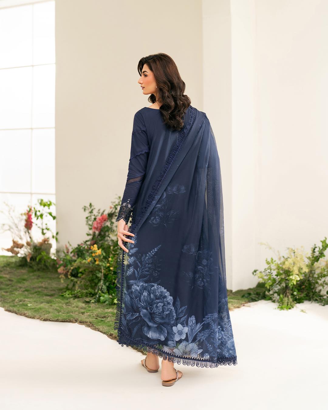 Deep Blue Embroidered Lawn | Iznik IFE-04 festive Edition