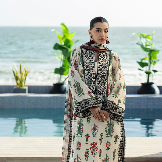 Zainab Chottani - Azureh 05 - OFF WHITE 3 piece Printed Lawn | Tahra Lawn
