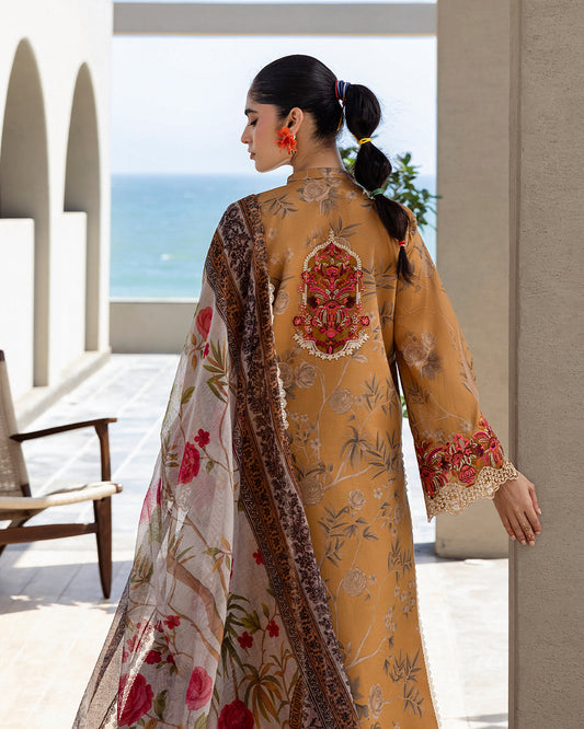 Zainab Chottani - Rahma 06 - Mustard Yellow 3 piece Printed Lawn | Tahra Lawn