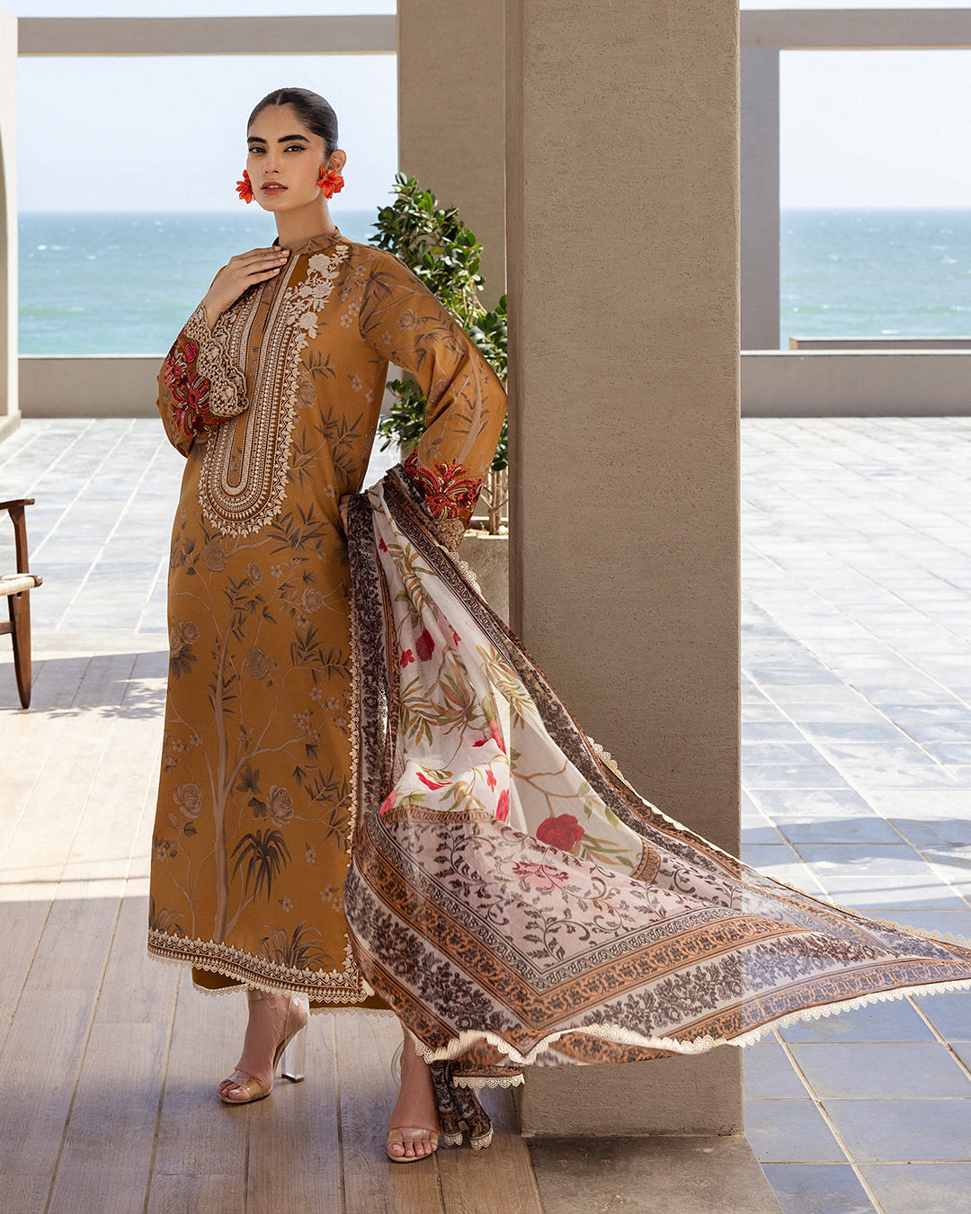 Zainab Chottani - Rahma 06 - Mustard Yellow 3 piece Printed Lawn | Tahra Lawn