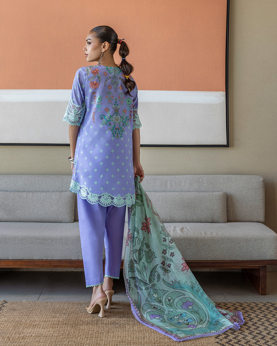 Zainab Chottani - Lina 15 - Lavander 3 piece Printed Lawn | Tahra Lawn
