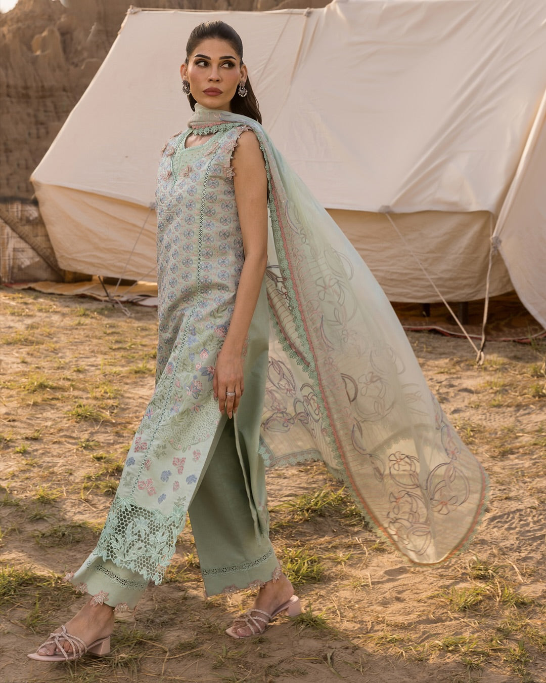 NADINE 08 - Pistachio Green Organza | RANG RASIYA 2025 COLLECTION