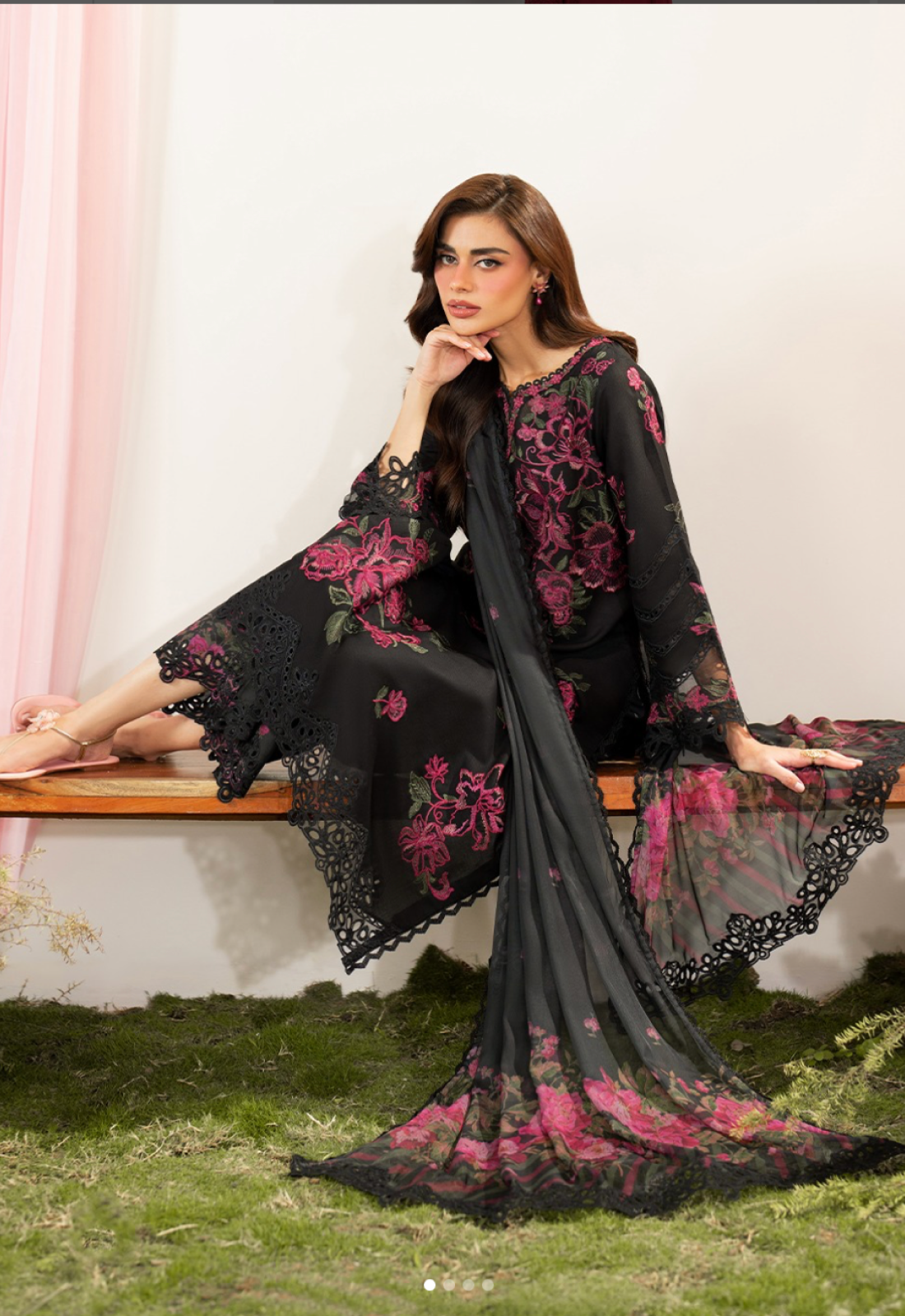 Black Embroidered Lawn | Iznik IFE-06