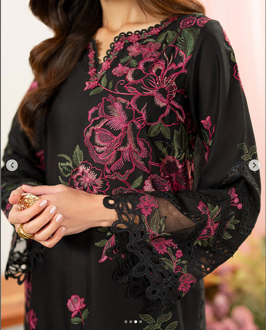 Black Embroidered Lawn | Iznik IFE-06