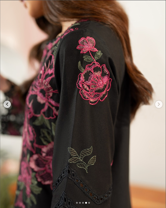 Black Embroidered Lawn | Iznik IFE-06