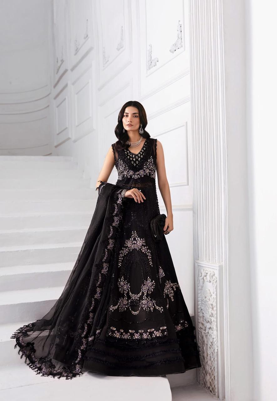 MARIA.B - Black Embroidered Organza | BD-3004