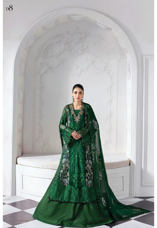 MARIA.B - Green Embroidered Chiffon Center Panel With Diamantes | BD-3008