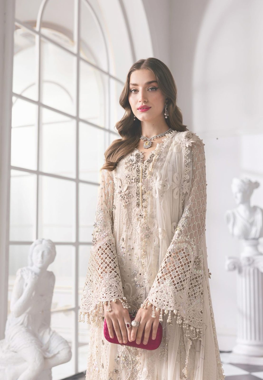 MARIA.B - Skin Embroidered Chiffon Center Panel | BD-3008