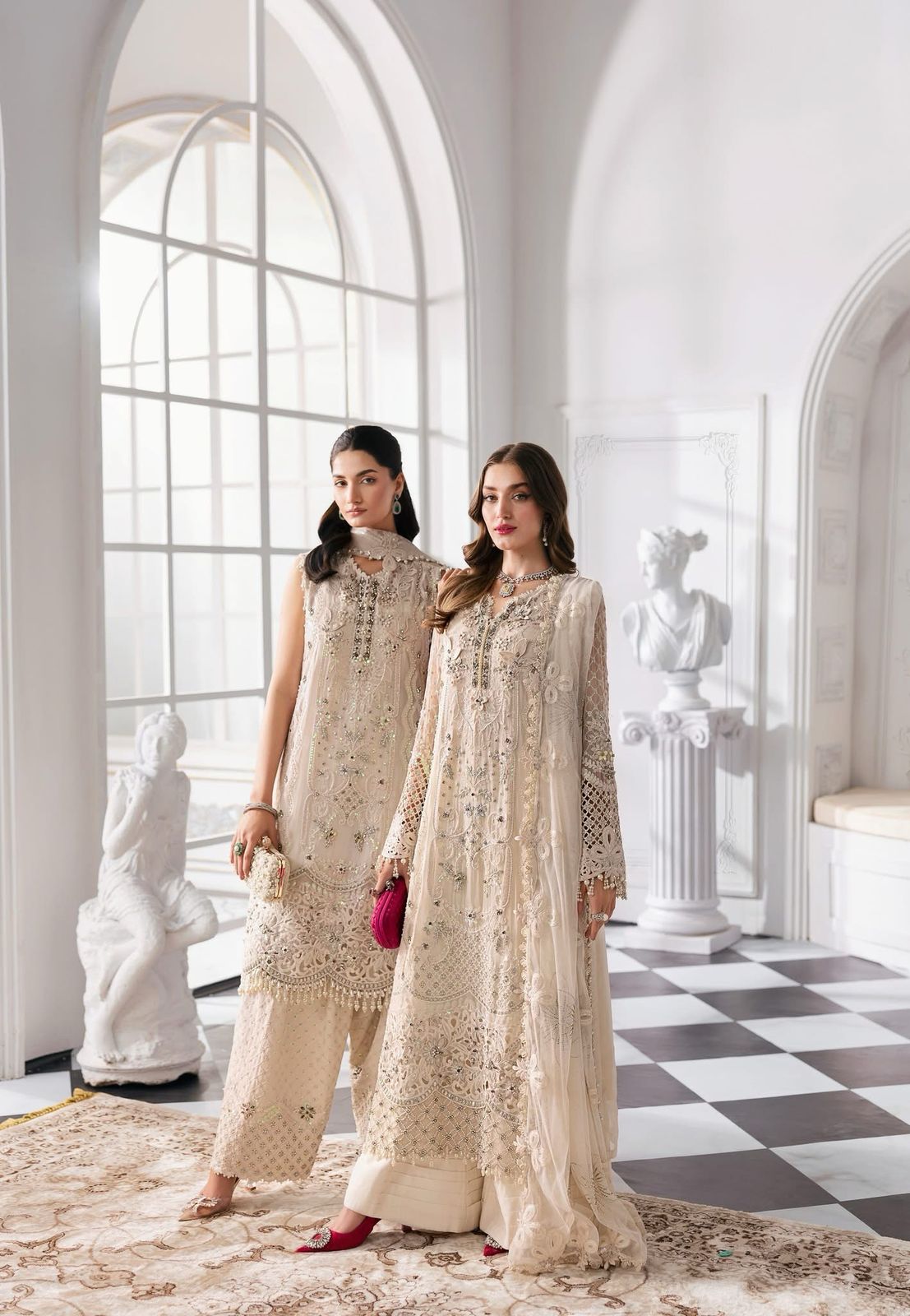 MARIA.B - Skin Embroidered Chiffon Center Panel | BD-3008