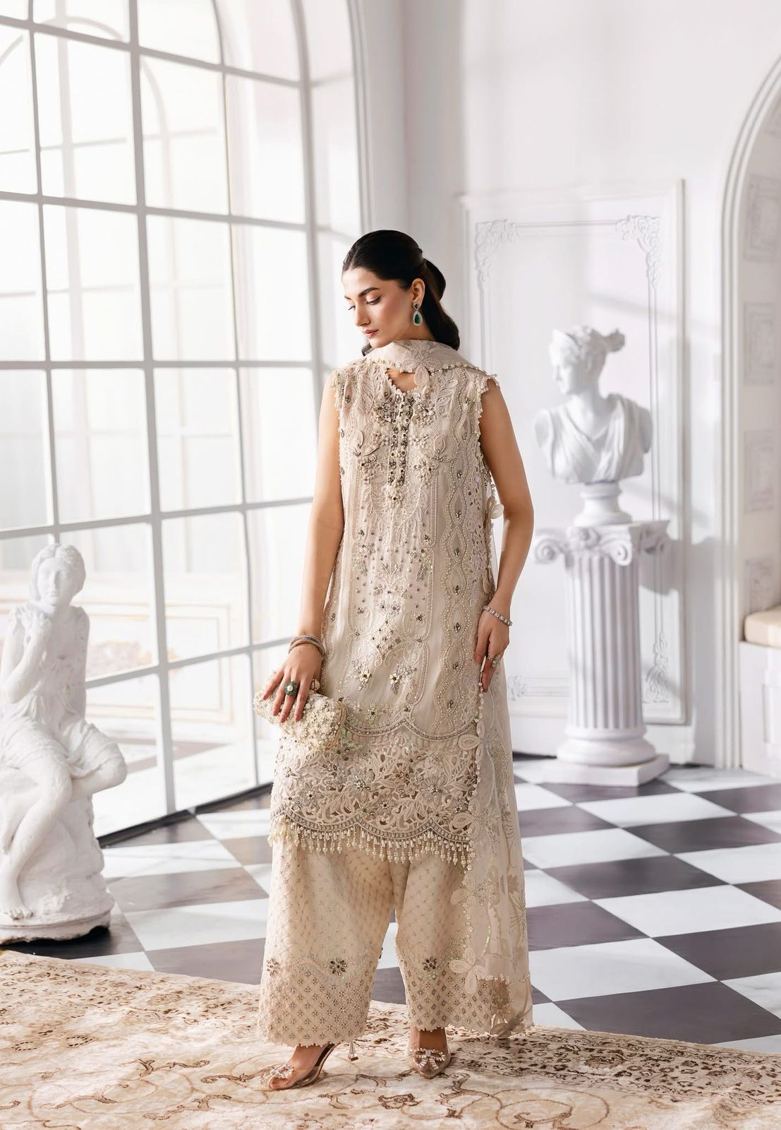 MARIA.B - Skin Embroidered Chiffon Center Panel | BD-3008