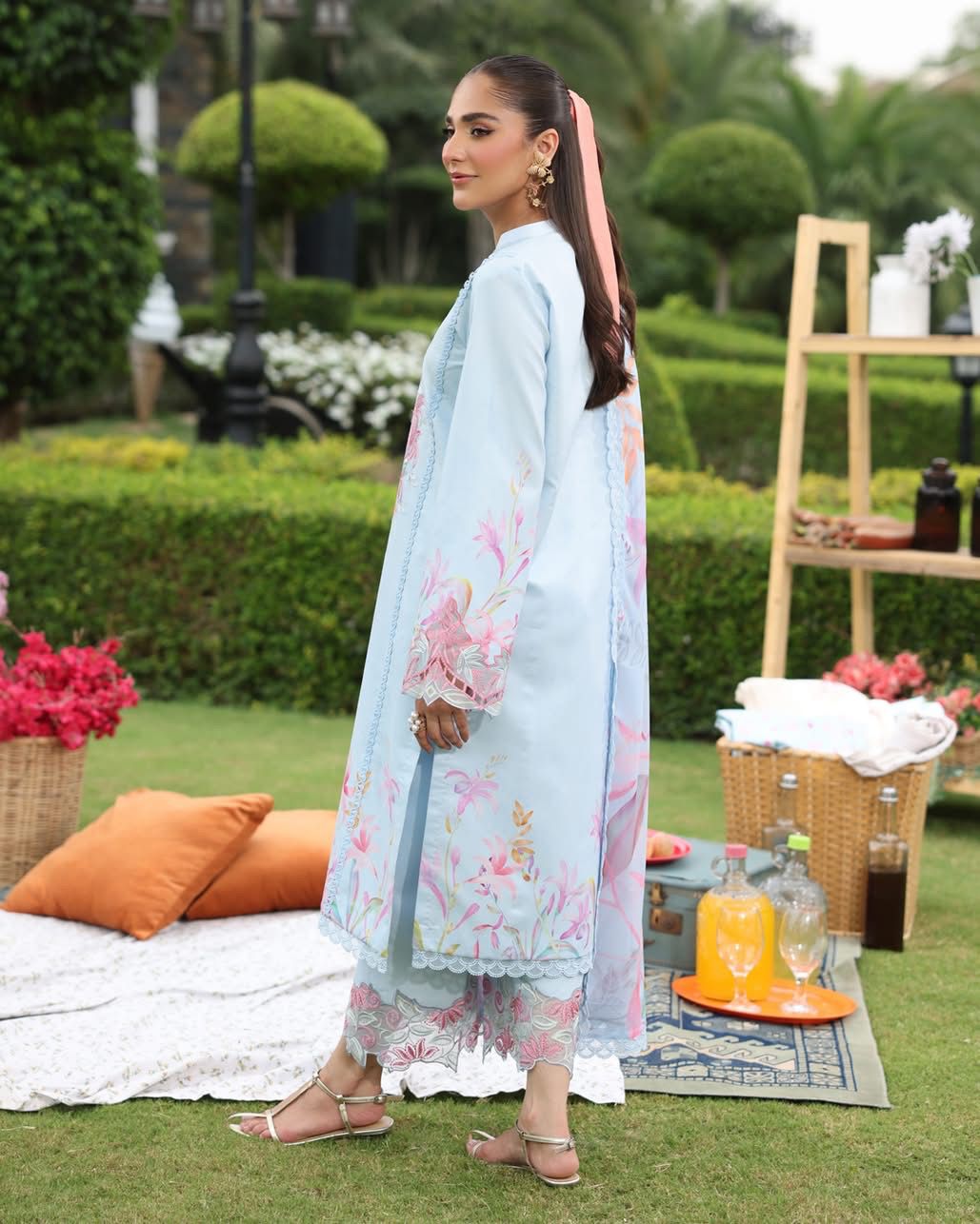 LARA 07 - Powder Blue Organza | RANG RASIYA LIFESTYLE SUMMER EDIT 2025