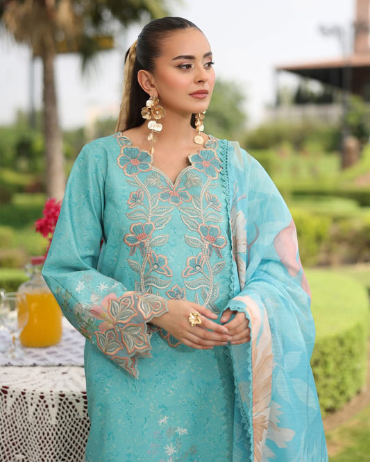 WALIYA 01 - Firozii Organza | RANG RASIYA LIFE STYLE SUMMER EDIT 2025