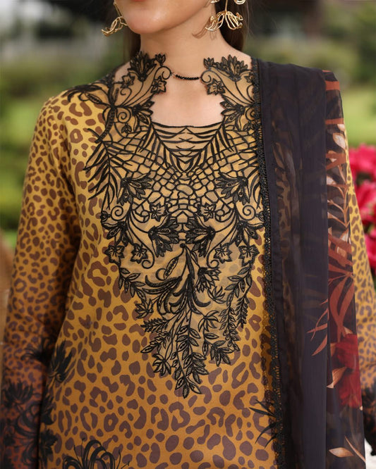 HOORIYA 03 - Brown & Black Organza | RANG RASIYA LIFESTYLE SUMMER EDIT 2025