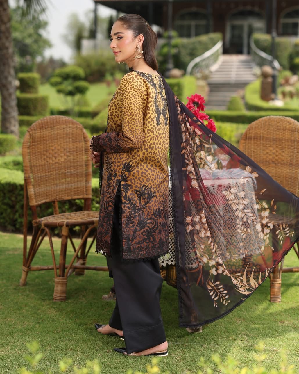 HOORIYA 03 - Brown & Black Organza | RANG RASIYA LIFESTYLE SUMMER EDIT 2025