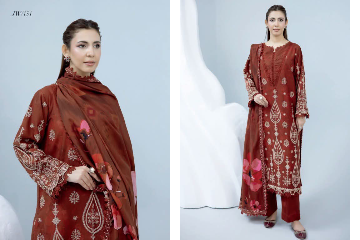 Johra Shanzay Embroidered 3 piece suit