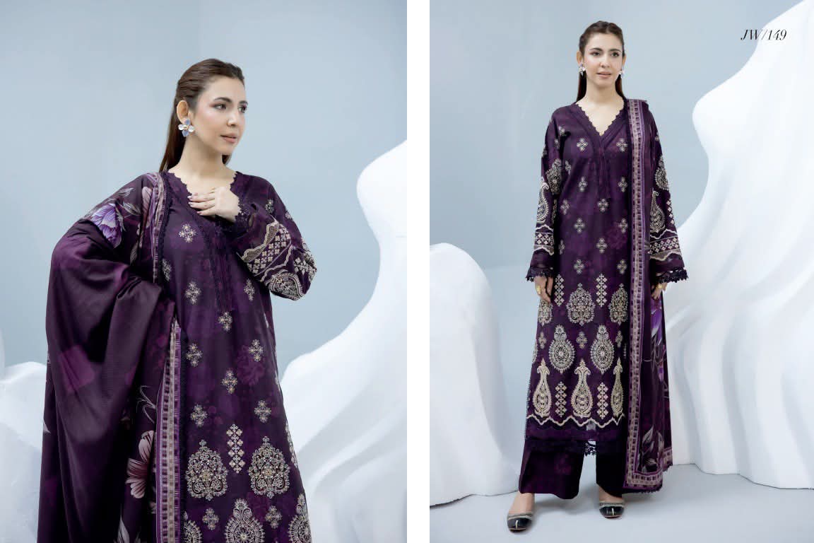 Johra Shanzay Embroidered 3 piece suit