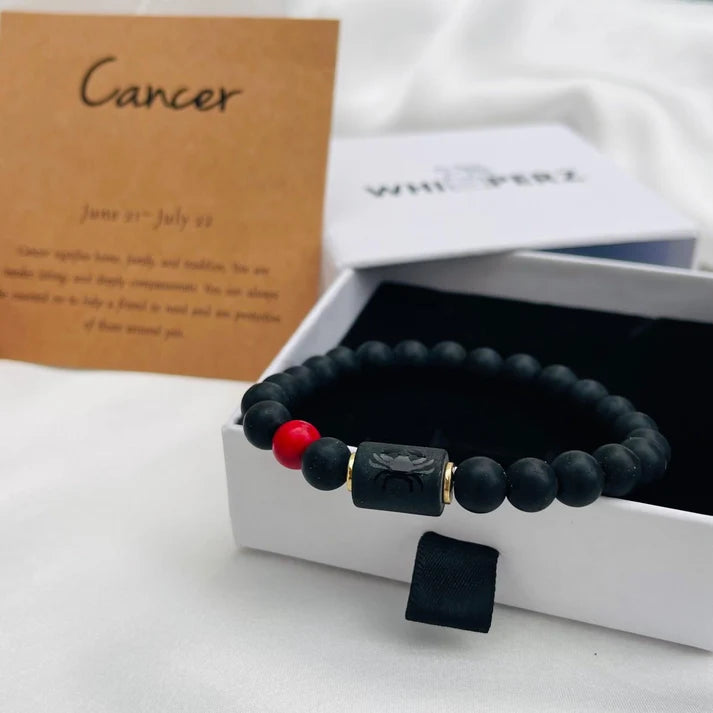 ZodiaLux Black Onyx Horoscope Bracelet