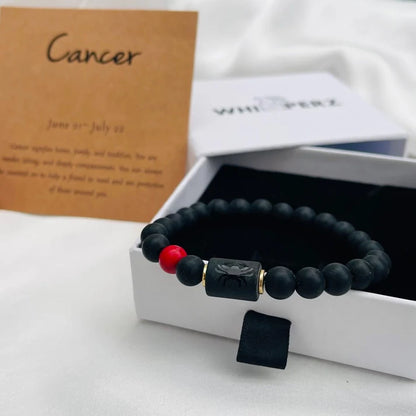 ZodiaLux Black Onyx Horoscope Bracelet
