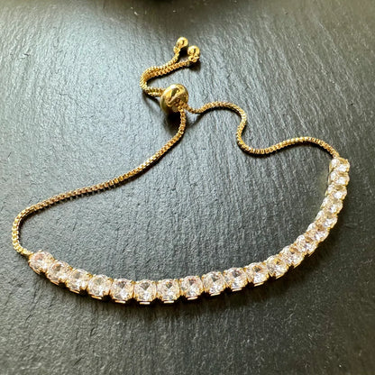Golden Glamour Crystal Adjustable Bracelet