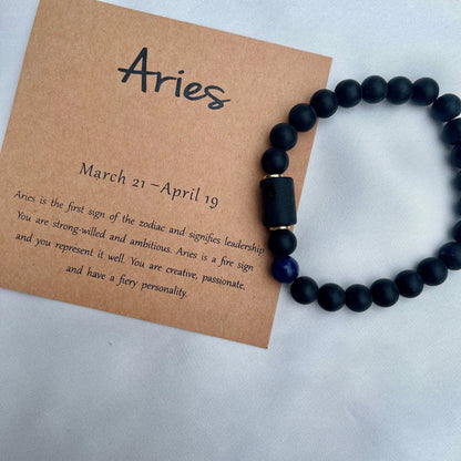 ZodiaLux Black Onyx Horoscope Bracelet