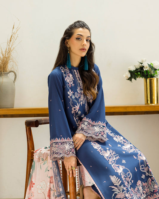 Zainab Chottani - Elisa 14 - Navy Blue 3 piece Printed Lawn | Tahra Lawn