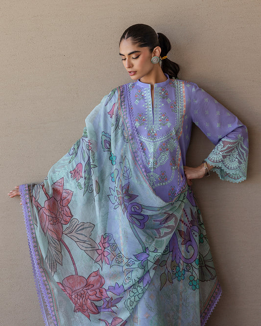 Zainab Chottani - Lina 15 - Lavander 3 piece Printed Lawn | Tahra Lawn