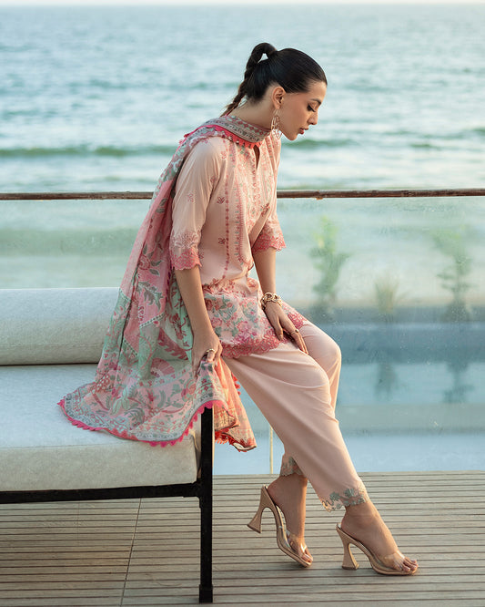 Zainab Chottani - Kaira 13 - Light Pink 3 piece Printed Lawn | Tahara Lawn