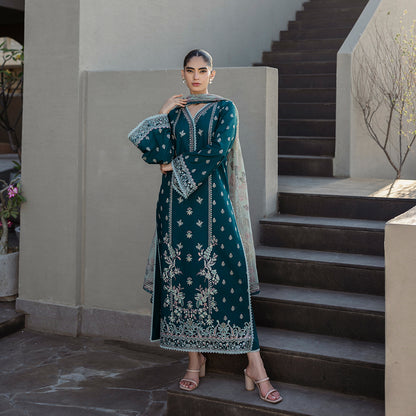 Zainab Chottani - Mina 08 - Teal 3 piece Printed Lawn | Tahra lawn