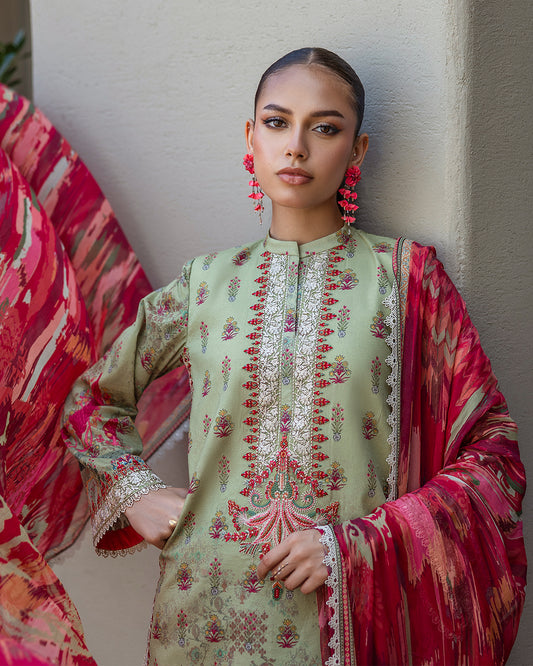 Zainab Chottani - Zaira 10 - Light Olive Green 3 piece Lawn | Tahra Lawn